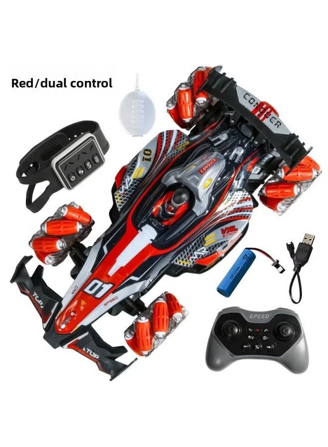 Cross-border Gesture Induction Remote Control Stunt Car Foreign Trade Four-wheel Drive Drift Double-sided Car Light Music Spray Boy Toy - Image 1